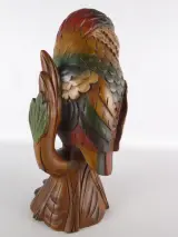 Handgesneden Kleurrijk Houten Uilenbeeldje – foto 4 – kavel bij De Kringwinkel, Heverlee