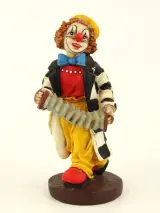 4 decoratieve clownbeeldjes – diverse uitvoeringen – handbeschilderd – foto 5 – kavel bij De Kringwinkel, Antwerpen