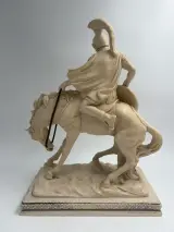 Sculptuur van Romeinse soldaat te paard door A. Santini – foto 5 – kavel bij De Kringwinkel, Gent