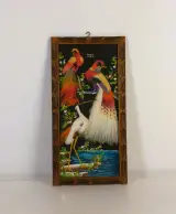 Mexicaans verenkunst schilderij met vogels – Tampico, Mexico – kavel bij De Kringwinkel, Turnhout
