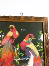 Mexicaans verenkunst schilderij met vogels – Tampico, Mexico – foto 2 – kavel bij De Kringwinkel, Turnhout