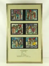 Ria Hendrix (°1951) – voorontwerp glasramen Sint-Janskerk, Sint-Niklaas – kavel bij De Kringwinkel, Antwerpen
