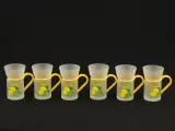 6 “Lemon Tea” glazen mokken ‘Inspiration’ jaren 70 stijl – foto 3 – kavel bij De Kringwinkel, Antwerpen