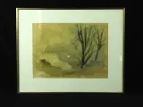 Karel Roelants (1921–1999) aquarel 1987 "Mist" – kavel bij De Kringwinkel, Antwerpen