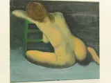 zittend vrouwelijk naakt in subtiele blauwtinten – Acryl op canvas – foto 2 – kavel bij De Kringwinkel, Antwerpen