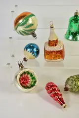 Set van 10 vintage glazen kerstornamenten, ca. 1950-1970 – foto 3 – kavel bij De Kringwinkel, Turnhout