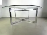 Salontafel van verchroomd metaal en glas in jaren 70-stijl – kavel bij De Kringwinkel, Heverlee