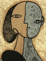 Vintage zijden foulard met Picasso-motief - 82 x 82 cm – foto 5 – kavel bij De Kringwinkel, Antwerpen