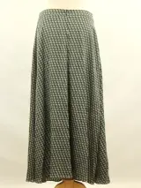 Natan Belgium elegante lange damesrok met blauw-grijs paisleypatroon met beige accenten – foto 5 – kavel bij De Kringwinkel, Antwerpen