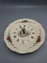 Prachtige Vintage Wandklok - Keramisch Bord "Obernai" Elzas (H. Loux / Sarreguemines) – kavel bij De Kringwinkel, Waardamme
