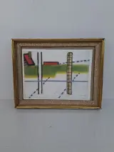 Karakteristiek Werk in de Stijl van Roger Raveel (1952-1979) – Inclusief Goudlijst – kavel bij De Kringwinkel, Waardamme