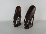 Paar decoratieve houten antilopen met kalf – kavel bij De Kringwinkel, Heverlee