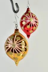 Set van 6 vintage glazen kerstballen in originele doos – foto 3 – kavel bij De Kringwinkel, Turnhout