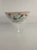 Decoratieve kom met gouden karpers en bloemen – foto 3 – kavel bij De Kringwinkel, Turnhout
