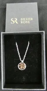 Zilveren Silver Rose Ketting met Bloemmotief – kavel bij De Kringwinkel, Diest