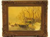 C.V. Vos (1985) – Hollands Winterlandschap – Olieverf – foto 2 – kavel bij De Kringwinkel, Antwerpen