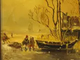 C.V. Vos (1985) – Hollands Winterlandschap – Olieverf – foto 6 – kavel bij De Kringwinkel, Antwerpen