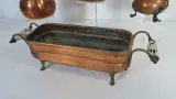 Set koperen theepotten en schaal met handvatten – foto 2 – kavel bij De Kringwinkel, Turnhout