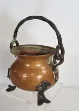 Set koperen theepotten en schaal met handvatten – foto 4 – kavel bij De Kringwinkel, Turnhout