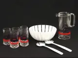 Vintage Guzzini plexi set - saladekom, schenkkan en 5 glazen - Made in Italy – kavel bij De Kringwinkel, Antwerpen