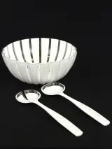 Vintage Guzzini plexi set - saladekom, schenkkan en 5 glazen - Made in Italy – foto 2 – kavel bij De Kringwinkel, Antwerpen