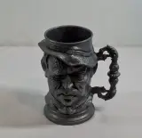Set van 5 vintage tinnen expressieve gezichtsbekers – foto 2 – kavel bij De Kringwinkel, Geraardsbergen