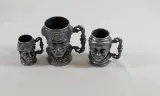 Set van 5 vintage tinnen expressieve gezichtsbekers – foto 8 – kavel bij De Kringwinkel, Geraardsbergen