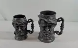 Set van 5 vintage tinnen expressieve gezichtsbekers – foto 9 – kavel bij De Kringwinkel, Geraardsbergen