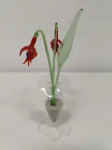 Set glazen bloemen in vaasjes – foto 7 – kavel bij De Kringwinkel, Ronse