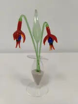 Set glazen bloemen in vaasjes – foto 9 – kavel bij De Kringwinkel, Ronse