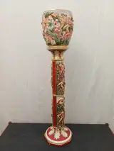Vintage Italiaanse piedestal met vaas – kavel bij De Kringwinkel, Ronse