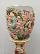 Vintage Italiaanse piedestal met vaas – foto 2 – kavel bij De Kringwinkel, Ronse
