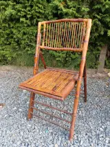 Set van 4 vintage bamboe klapstoelen – foto 3 – kavel bij De Kringwinkel, Ninove