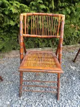 Set van 4 vintage bamboe klapstoelen – foto 4 – kavel bij De Kringwinkel, Ninove