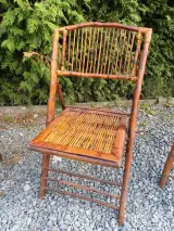 Set van 4 vintage bamboe klapstoelen – foto 5 – kavel bij De Kringwinkel, Ninove