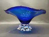 Blauwe schaal in Murano-stijl – kavel bij De Kringwinkel, Ninove