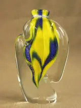 Verrerie d’Art d’Alvignac – decoratief glazen parfumflacon, 1999 – foto 6 – kavel bij De Kringwinkel, Antwerpen