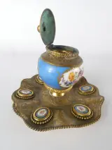 Vintage bureau-inktpot in Sèvres-stijl – foto 2 – kavel bij De Kringwinkel, Heverlee