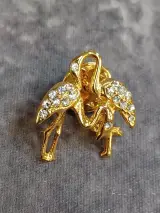 Set van 2 vintage diervormige broches en pins met strass-stenen – foto 8 – kavel bij De Kringwinkel, Gent
