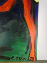 Abstract olieverfschilderij – E. GRON, 1993 – foto 5 – kavel bij De Kringwinkel, Heverlee