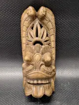 Driedelige set handgesneden Balinese maskers van hout – foto 2 – kavel bij De Kringwinkel, Gent