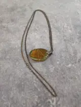 Zilveren ketting met natuurstenen hanger en een Brecciated Jaspis broche – foto 3 – kavel bij De Kringwinkel, Gent