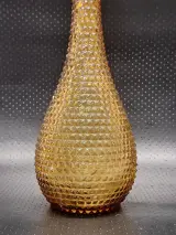 Italiaanse Empoli "Genie Bottle"-karaf in amberkleur met diamantpatroon - Mid Century Modern – foto 3 – kavel bij De Kringwinkel, Gent