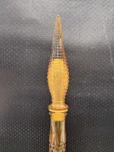 Italiaanse Empoli "Genie Bottle"-karaf in amberkleur met diamantpatroon - Mid Century Modern – foto 5 – kavel bij De Kringwinkel, Gent