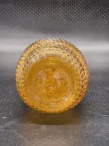 Italiaanse Empoli "Genie Bottle"-karaf in amberkleur met diamantpatroon - Mid Century Modern – foto 8 – kavel bij De Kringwinkel, Gent