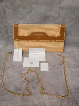 Patrizia Pepe raphia en lederen clutch – kavel bij De Kringwinkel, Gent