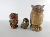 Set van 3 decoratieve uilenbeeldjes – kavel bij De Kringwinkel, Heverlee