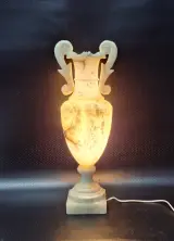 Imposante neoklassieke albasten urnlamp - klassieke amforavorm, ca. 1930–1950 – foto 3 – kavel bij De Kringwinkel, Gent