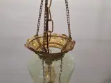 Antieke Art Nouveau hanglamp ca. 1900 - uraniumglas en rijk gedecoreerd metaal – foto 7 – kavel bij De Kringwinkel, Gent