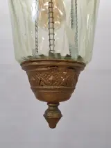 Antieke Art Nouveau hanglamp ca. 1900 - uraniumglas en rijk gedecoreerd metaal – foto 9 – kavel bij De Kringwinkel, Gent